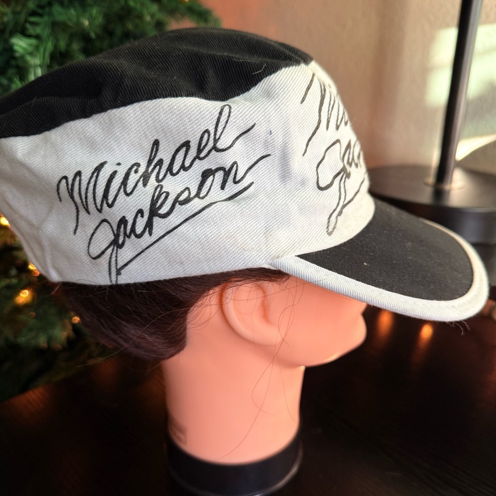 Michael Jackson Painters Cap Script Signature Vintage Stretch Fit Hat USA Made
